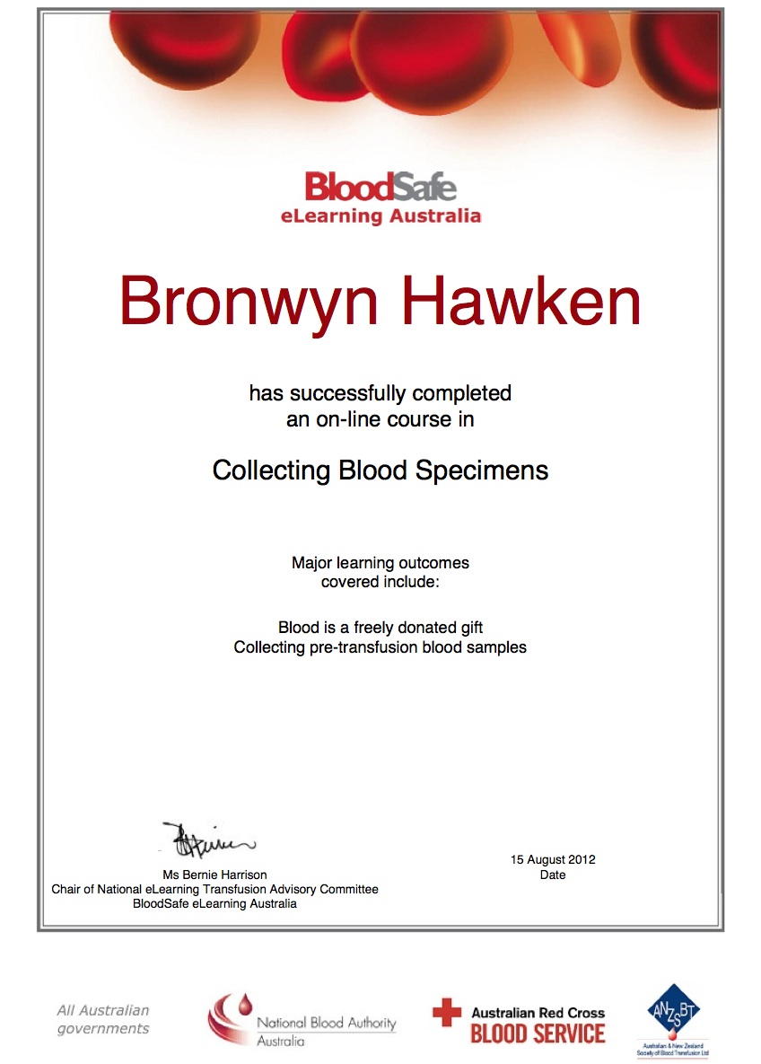 Blood Safe Certificate